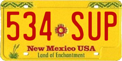 NM license plate 534SUP