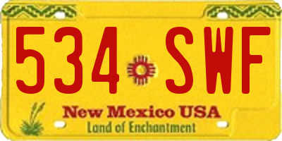 NM license plate 534SWF
