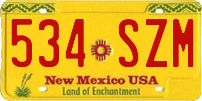 NM license plate 534SZM