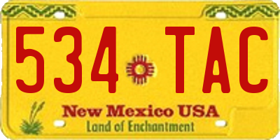 NM license plate 534TAC