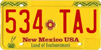 NM license plate 534TAJ