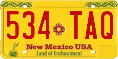 NM license plate 534TAQ