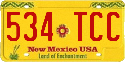 NM license plate 534TCC