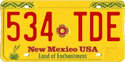 NM license plate 534TDE