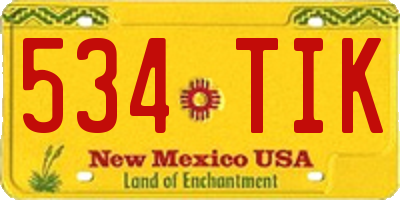 NM license plate 534TIK