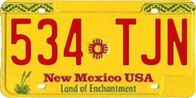 NM license plate 534TJN