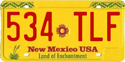 NM license plate 534TLF