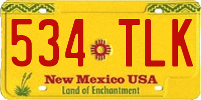 NM license plate 534TLK