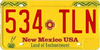NM license plate 534TLN