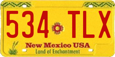 NM license plate 534TLX