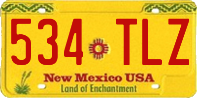 NM license plate 534TLZ