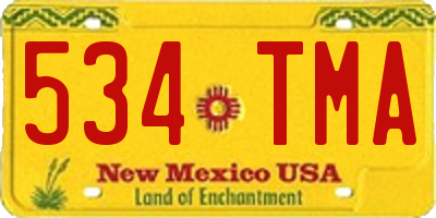 NM license plate 534TMA