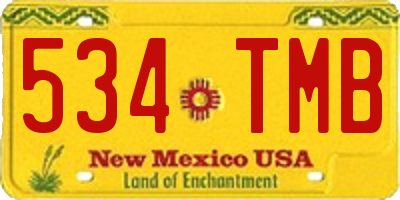 NM license plate 534TMB