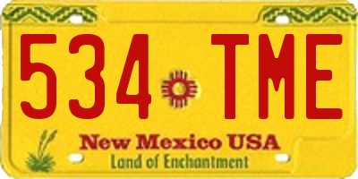 NM license plate 534TME