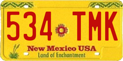 NM license plate 534TMK