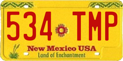 NM license plate 534TMP