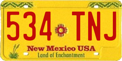 NM license plate 534TNJ