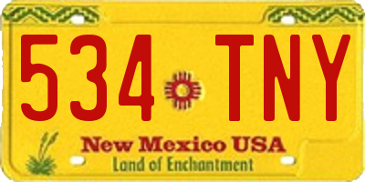NM license plate 534TNY