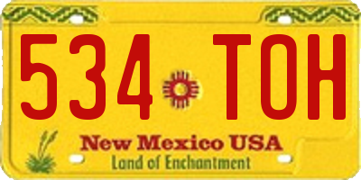 NM license plate 534TOH
