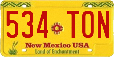 NM license plate 534TON