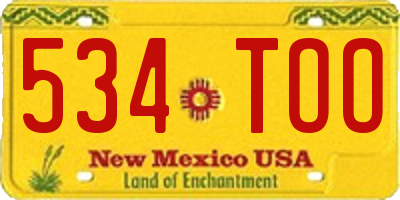 NM license plate 534TOO