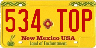 NM license plate 534TOP