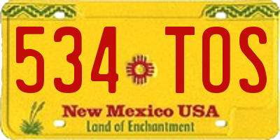 NM license plate 534TOS