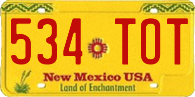NM license plate 534TOT