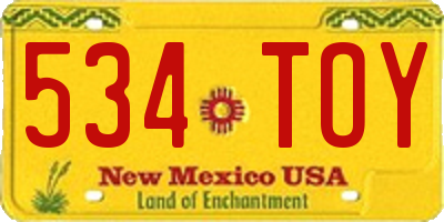 NM license plate 534TOY