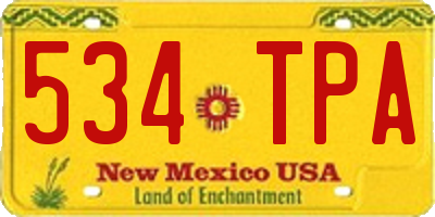 NM license plate 534TPA