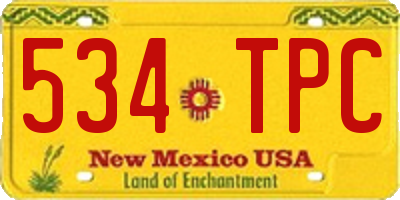 NM license plate 534TPC