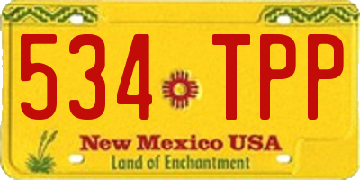 NM license plate 534TPP