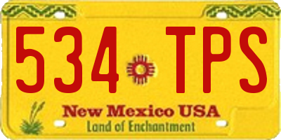 NM license plate 534TPS