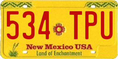 NM license plate 534TPU
