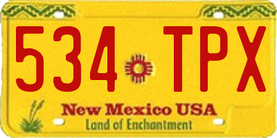 NM license plate 534TPX