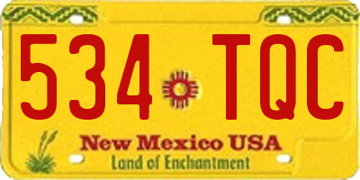 NM license plate 534TQC