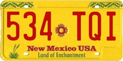 NM license plate 534TQI