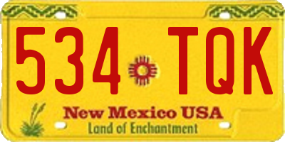 NM license plate 534TQK