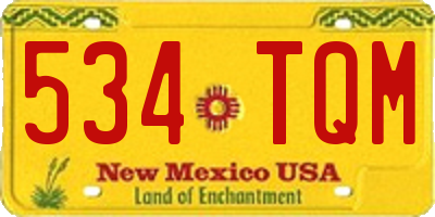 NM license plate 534TQM
