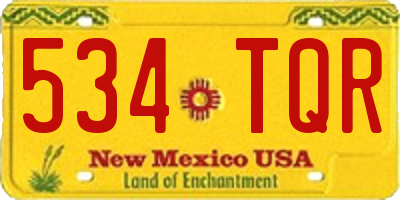 NM license plate 534TQR