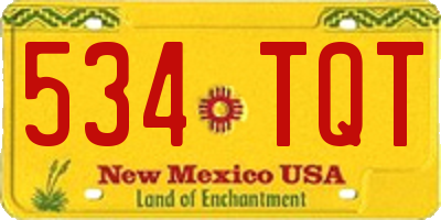 NM license plate 534TQT