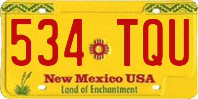 NM license plate 534TQU