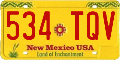 NM license plate 534TQV