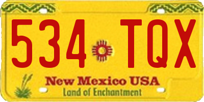 NM license plate 534TQX