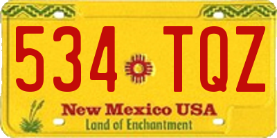 NM license plate 534TQZ