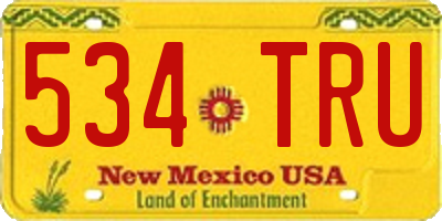 NM license plate 534TRU