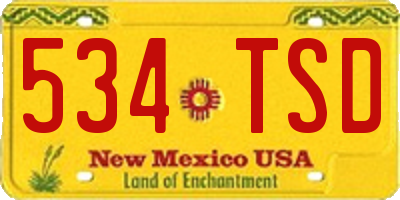 NM license plate 534TSD