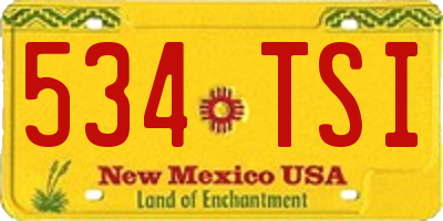 NM license plate 534TSI