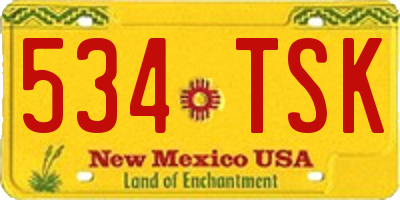 NM license plate 534TSK