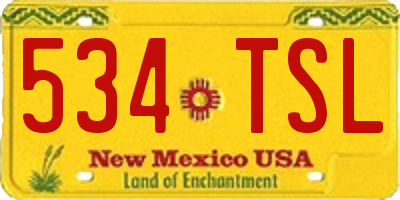 NM license plate 534TSL